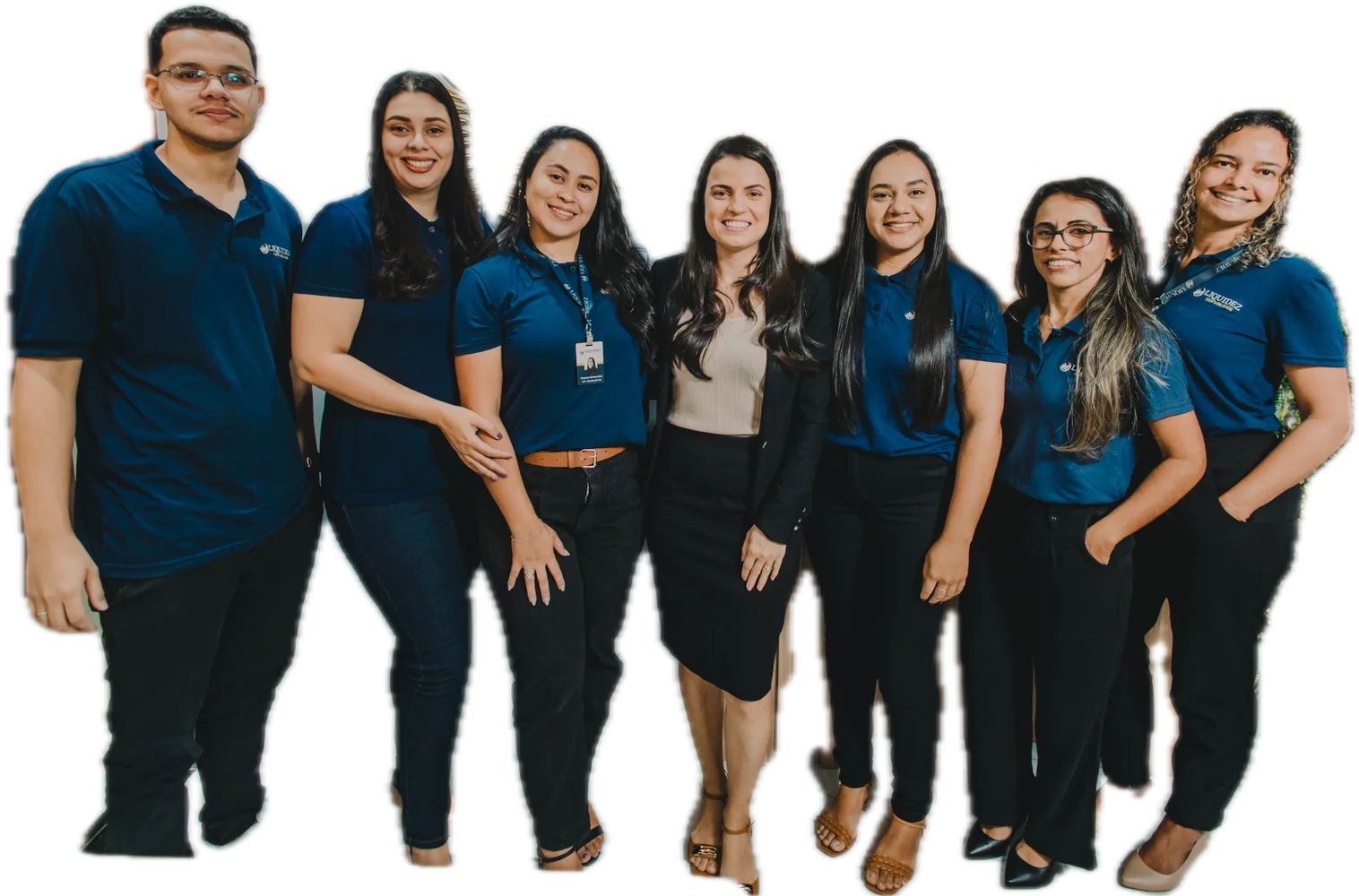 Equipe da Liquidez Contabilidade de uniforme azul